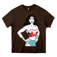 Chocolate Brown wonder woman Heavy Core Tee - artisFamous