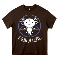 Chocolate Brown i sin a lotl hail satan pentagram Heavy Core Tee - artisFamous