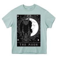 Arona tarot card crescent moon and cat graphic Heavy Core Tee - artisFamous