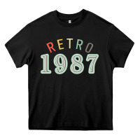 Black Retro 1987 Heavy Core Tee - artisFamous