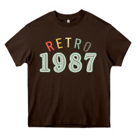 Chocolate Brown Retro 1987 Heavy Core Tee - artisFamous
