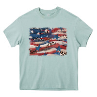 Arona Leopard glitter American flag Heavy Core Tee - FaDigitalArtStudio