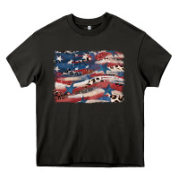 Asphalt Leopard glitter American flag Heavy Core Tee - FaDigitalArtStudio
