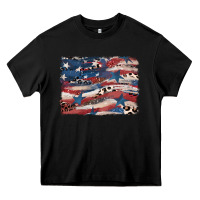 Black Leopard glitter American flag Heavy Core Tee - FaDigitalArtStudio
