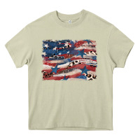 Mossy Leopard glitter American flag Heavy Core Tee - FaDigitalArtStudio