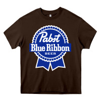 Chocolate Brown pabst blue ribbon Heavy Core Tee - artisFamous