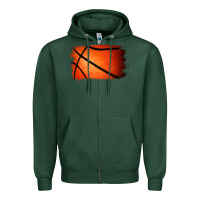 Sports Green basketball brushstroke Zipper Hoodie - Jasminsmagicworld