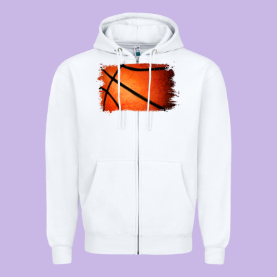 Basketball Brushstroke Zipper Hoodie Designed By Jasminsmagicworld