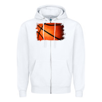 White basketball brushstroke Zipper Hoodie - Jasminsmagicworld