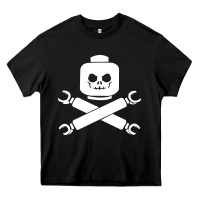 Black block face pirate Heavy Core Tee - artisFamous