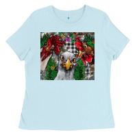 Baby Blue Chicken Ladies Tee - CowhideDigitalArt