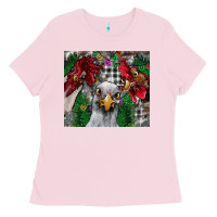 Bubblegum Pink Chicken Ladies Tee - CowhideDigitalArt