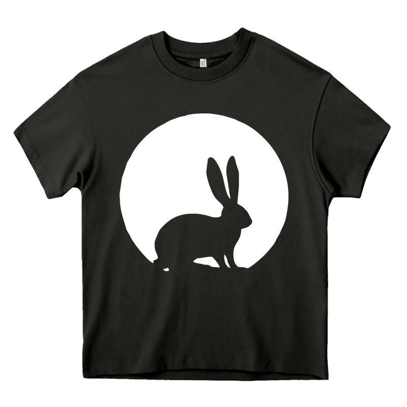 Bunny And Full Moon Funny Heavy Core Tee by artisFamous | Teevron