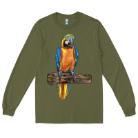 Army Green blue throated macaw Long Sleeve Tee - LillyAllenDesigns