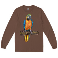 Chestnut blue throated macaw Long Sleeve Tee - LillyAllenDesigns