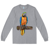 Heather Grey blue throated macaw Long Sleeve Tee - LillyAllenDesigns