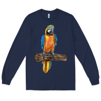 Navy blue throated macaw Long Sleeve Tee - LillyAllenDesigns