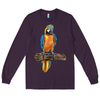 Plum blue throated macaw Long Sleeve Tee - LillyAllenDesigns