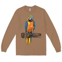 Toasted Coconut blue throated macaw Long Sleeve Tee - LillyAllenDesigns