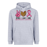 Heather Grey peace love cure Heavyweight Hoodie - RanaPortraitStore
