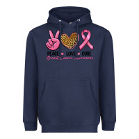 Navy peace love cure Heavyweight Hoodie - RanaPortraitStore