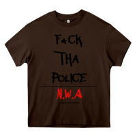 Chocolate Brown fck tha police Heavy Core Tee - artisFamous