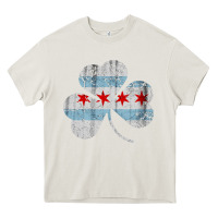 Cream irish chicago flag shamrock Heavy Core Tee - artisFamous