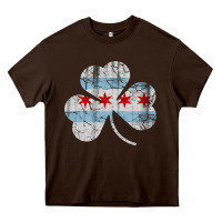 Chocolate Brown irish chicago flag shamrock Heavy Core Tee - artisFamous