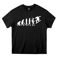 Black Snowboarding Evolution | Snowboard Mountain Winter Heavy Core Tee - artisFamous