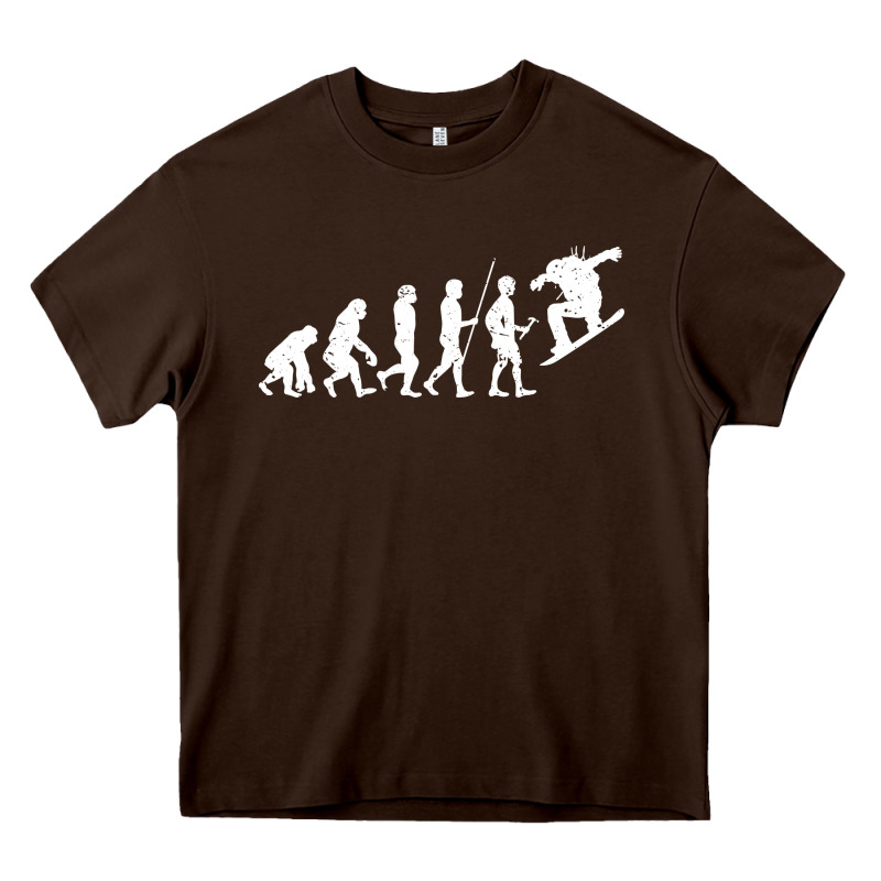 Snowboarding Evolution | Snowboard Mountain Winter Heavy Core Tee by artisFamous | Teevron