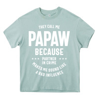 Arona Mens They Call Me Papaw Because Partner In Crime - Dad & Grandpa Birth Heavy Core Tee - artisFamous