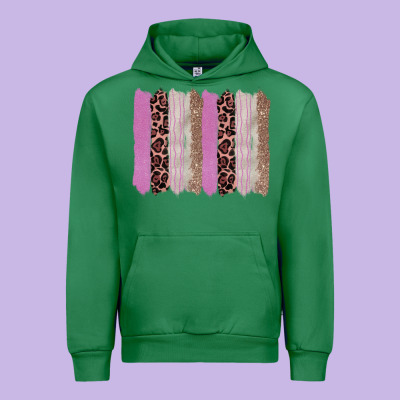 Pink Glitter Leopard Brushstroke Background Urban Hoodie Designed By Ranaportraitstore