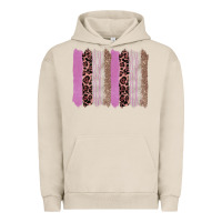 Pigment French Oak pink glitter leopard brushstroke background Urban Hoodie - RanaPortraitStore