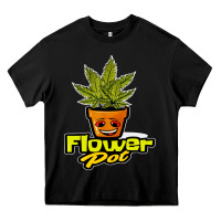 Black flower pot funny weed Heavy Core Tee - artisFamous