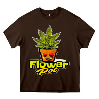 Chocolate Brown flower pot funny weed Heavy Core Tee - artisFamous