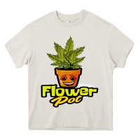 Cream flower pot funny weed Heavy Core Tee - artisFamous