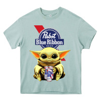 Arona Baby Yoda Hugs Pabst Blue Ribbon Beer Heavy Core Tee - artisFamous