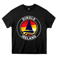 Black dingle ireland vintage sailboat 70s retro sunset Heavy Core Tee - artisFamous