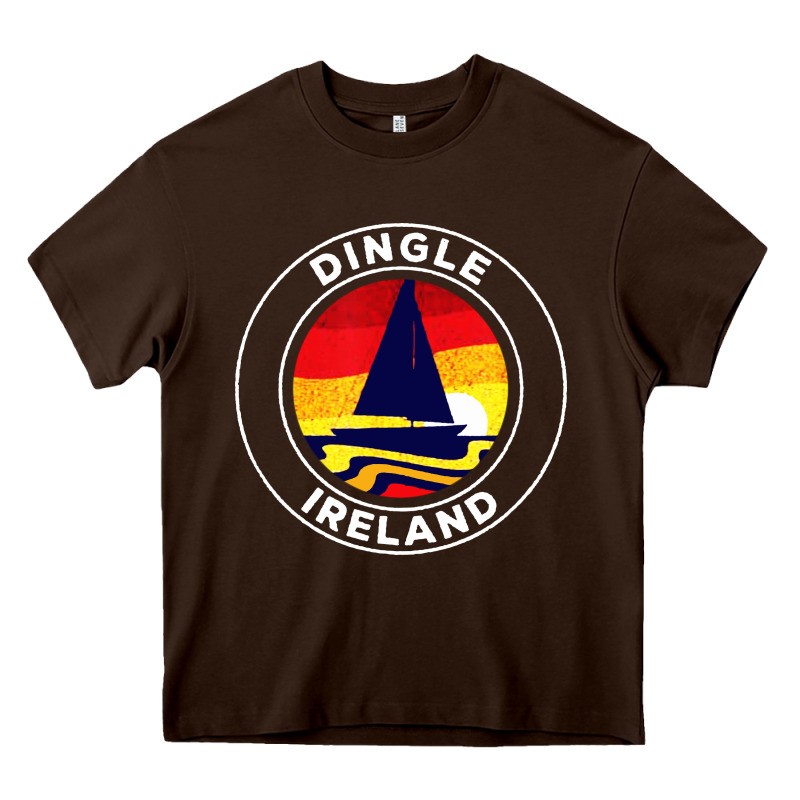Dingle Ireland Vintage Sailboat 70s Retro Sunset Heavy Core Tee by artisFamous | Teevron
