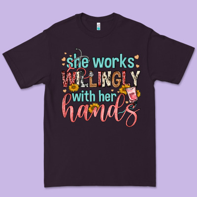 She Works Willingly With Her Hands Premium Tee Designed By Fadigitalartstudio