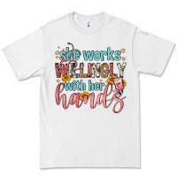 White she works willingly with her hands Premium Tee - FaDigitalArtStudio