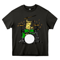 Asphalt drummer cat music lover musician playing the drums Heavy Core Tee - artisFamous