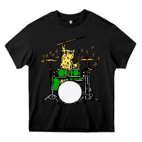 Black drummer cat music lover musician playing the drums Heavy Core Tee - artisFamous