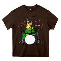 Chocolate Brown drummer cat music lover musician playing the drums Heavy Core Tee - artisFamous