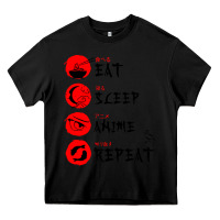 Black eat sleep anime repeat japanese Heavy Core Tee - artisFamous