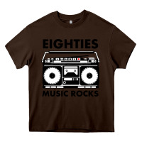 Chocolate Brown eighties music rocks Heavy Core Tee - artisFamous