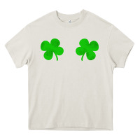 Cream four leaf clover Heavy Core Tee - artisFamous