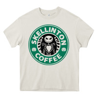 Cream skeleton coffee halloween Heavy Core Tee - artisFamous