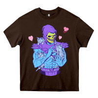 Chocolate Brown skeletor's cat Heavy Core Tee - artisFamous