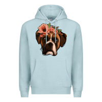 Blue Mist floral boxer Premium Hoodie - Jasminsmagicworld